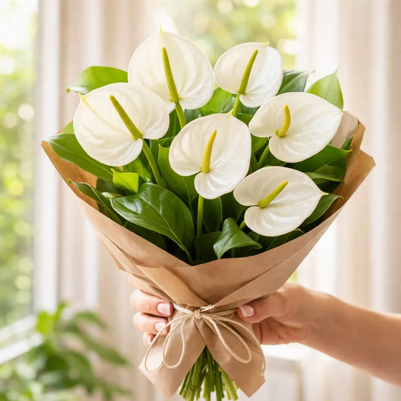 Anthurium (Flamingoblume) - weiss - Bild 3