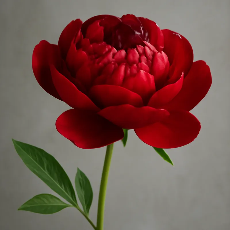 Rote Pfingstrose - dramatische und volle Blüte mit tiefem Farbton