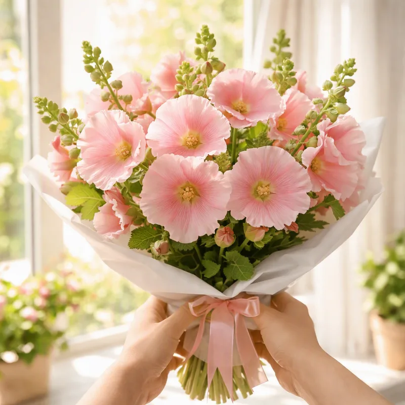 Stockrose - rosa - Bild 3